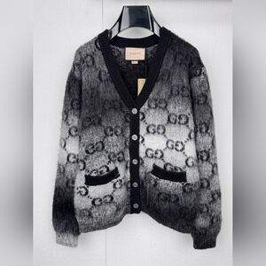 Gucci GG Jacquard Knit Cardigan Sweater